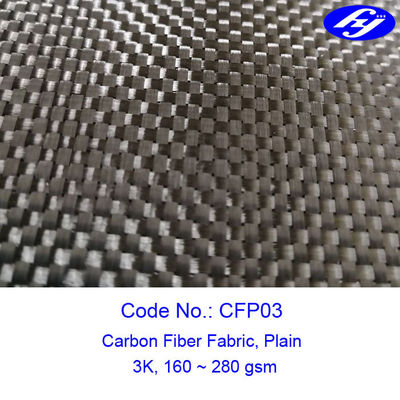 160~280gsm Plain weaving Luggage 3k Carbon Fiber Fabric