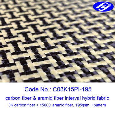 Đen Carbon vàng Para Aramid Fabric trang trí vải sợi lai