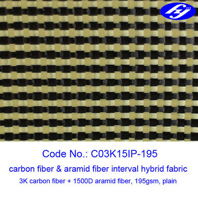 1500D 3K Sợi Carbon Vải Khoảng Đồng Bằng Màu Vàng Kevlar Aramid Vải Sợi