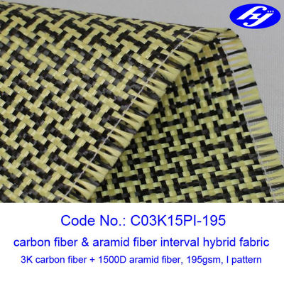 200GSM Carbon đồng bằng Aramid Vải Tôi Pattern 1500D 3K Carbon Fiber Kevlar Vải