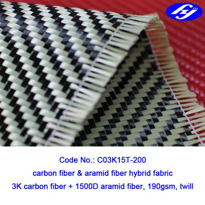 2x2 Twill Carbon Aramid Vải Dệt Vàng Kevlar Lai Para Aramid Vải