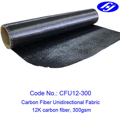 Vải sợi carbon 12K 300GSM / Sợi Carbon một chiều để gia cố xây dựng