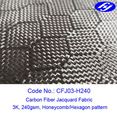 Tổ ong / hình lục giác mô hình 3k carbon đen sợi jacquard vải